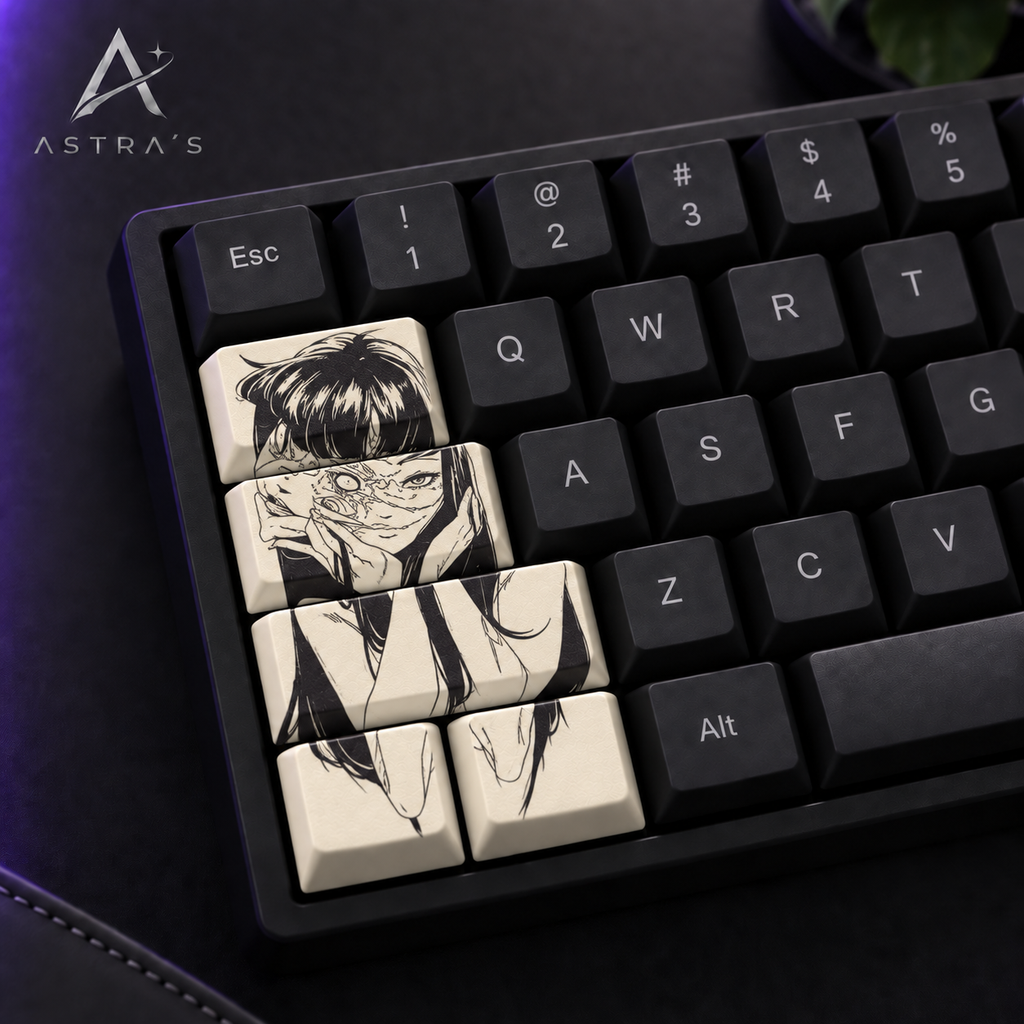 Tomie · Set monocromo de 5 keycaps