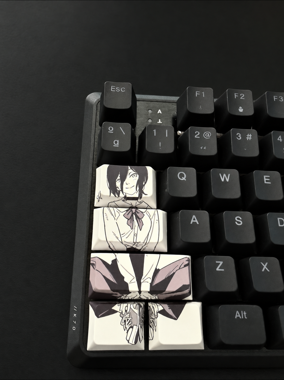 Reze · Set monocromo de 5 keycaps