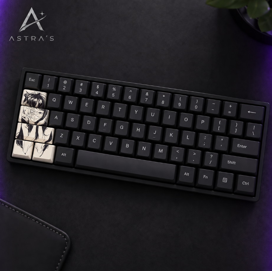 Tomie · Set monocromo de 5 keycaps