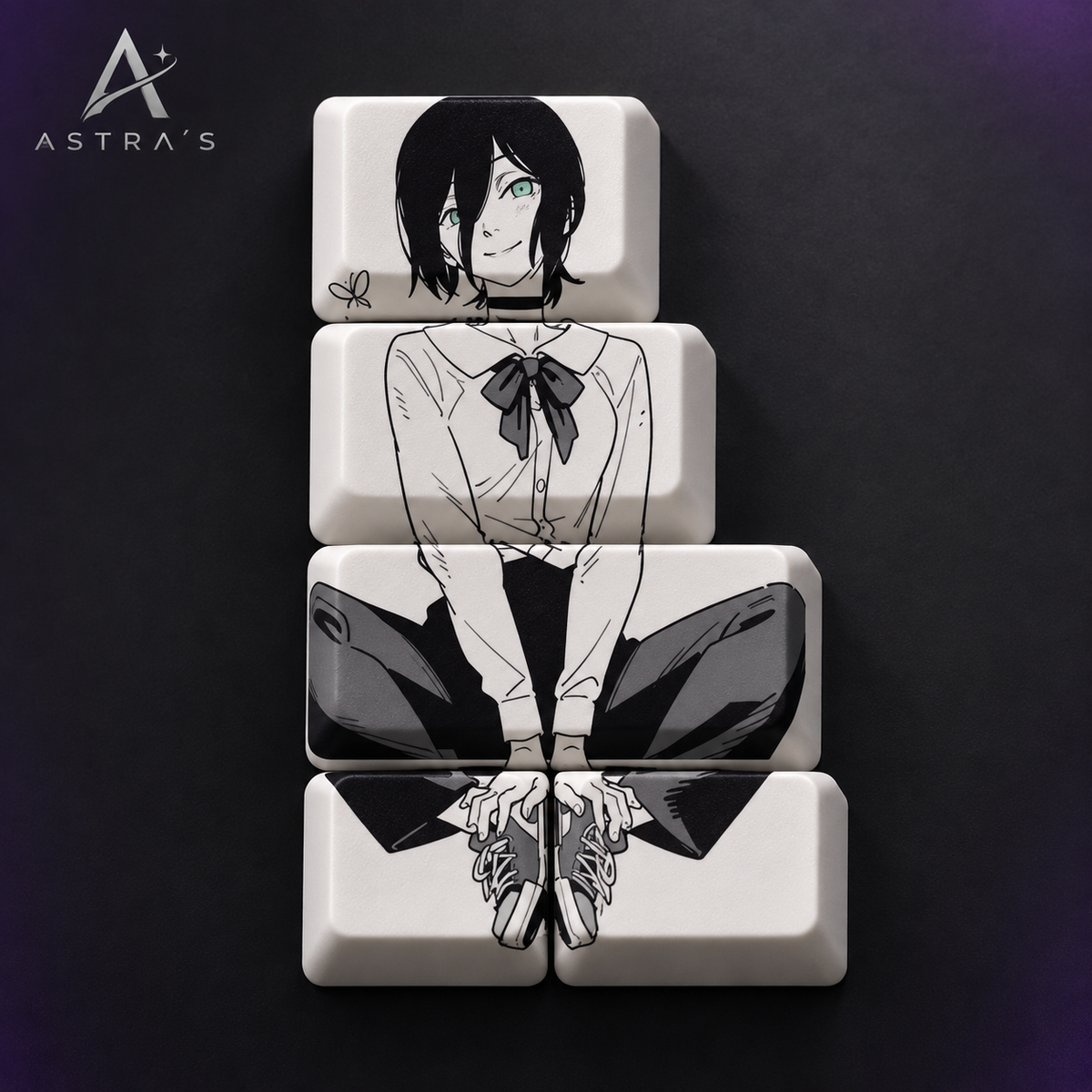 Reze · Set monocromo de 5 keycaps