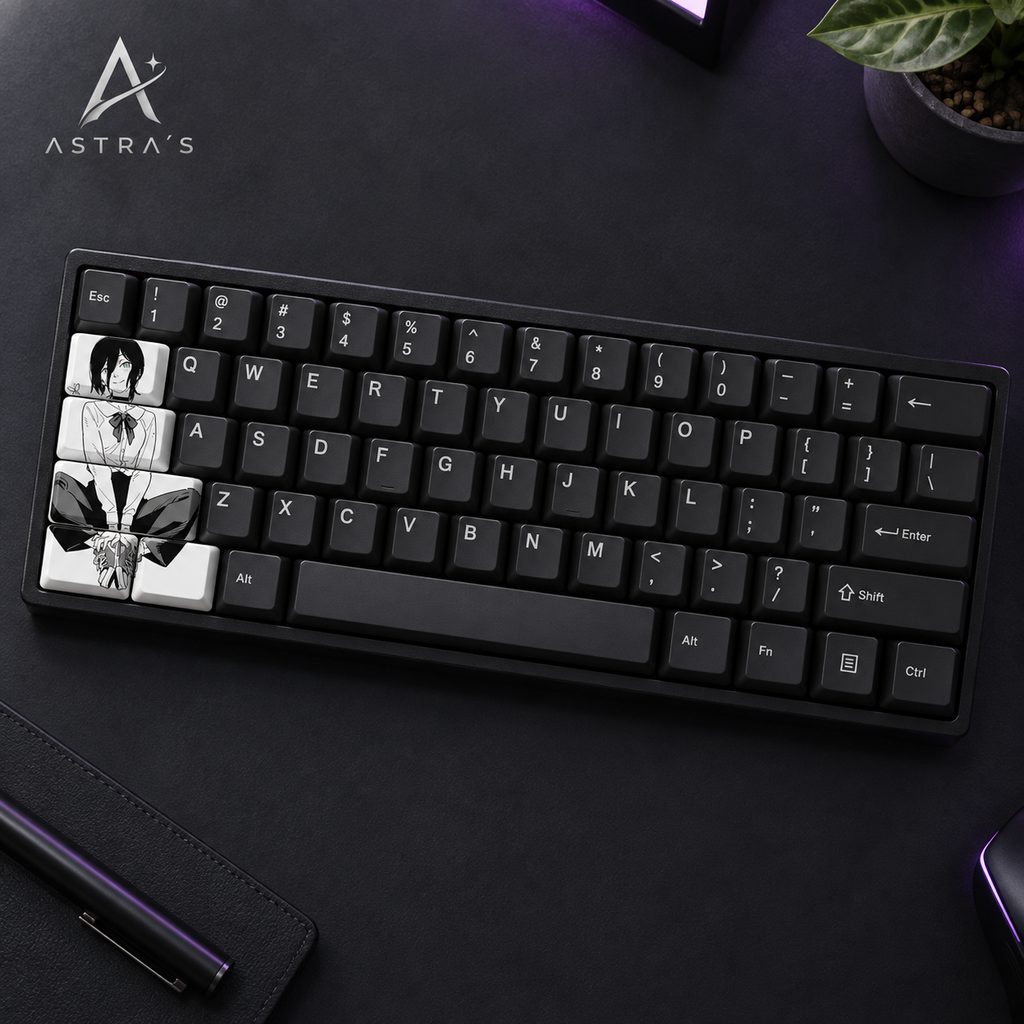 Reze · Set monocromo de 5 keycaps