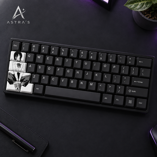 Reze · Set monocromo de 5 keycaps