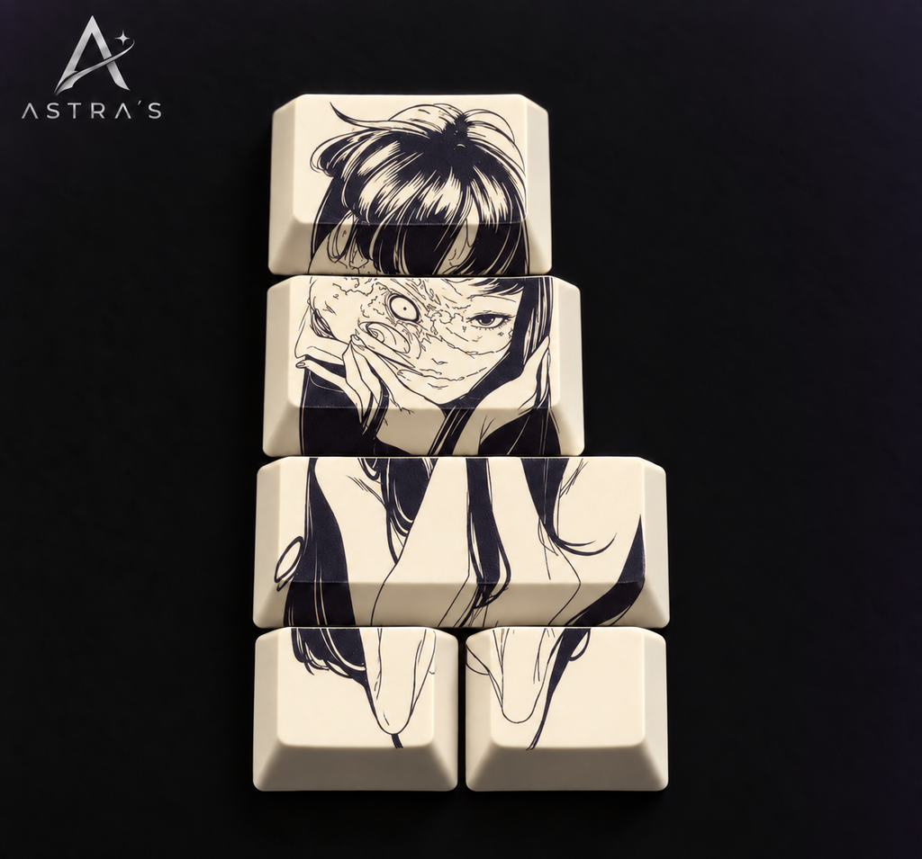 Tomie · Set monocromo de 5 keycaps